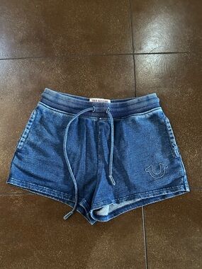 True Religion Women's Indigo Athletic Denim-Style Shorts